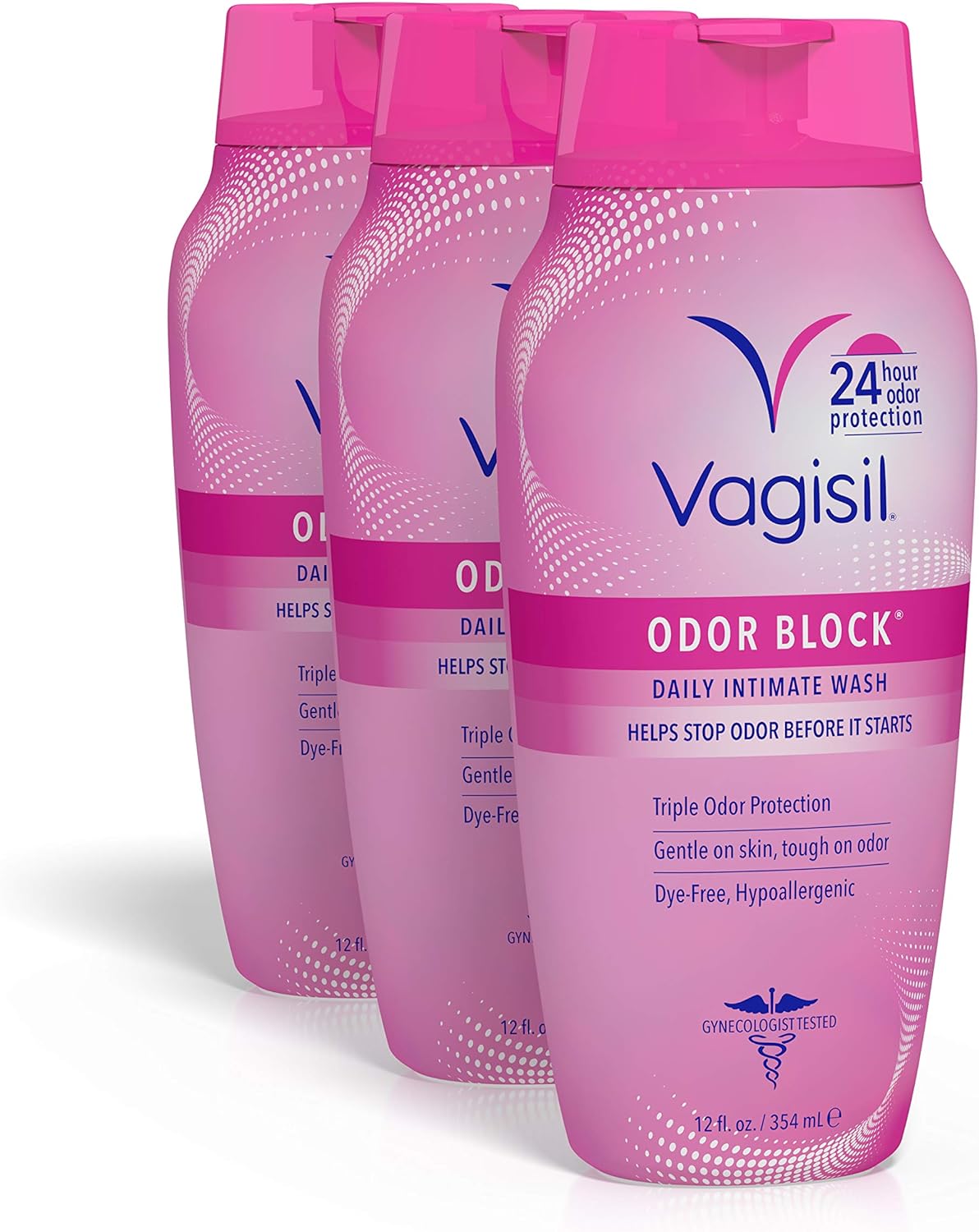Vagisil Odor Block Daily Intimate Vaginal Feminine Wash, 12 Ounce, 3 pack - image 1 of 8