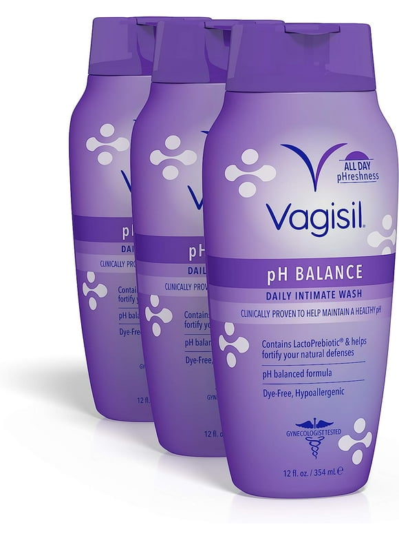 Vagisil PH Balance Daily Intimate Vaginal Feminine Wash, 12 oz, 3 Pack