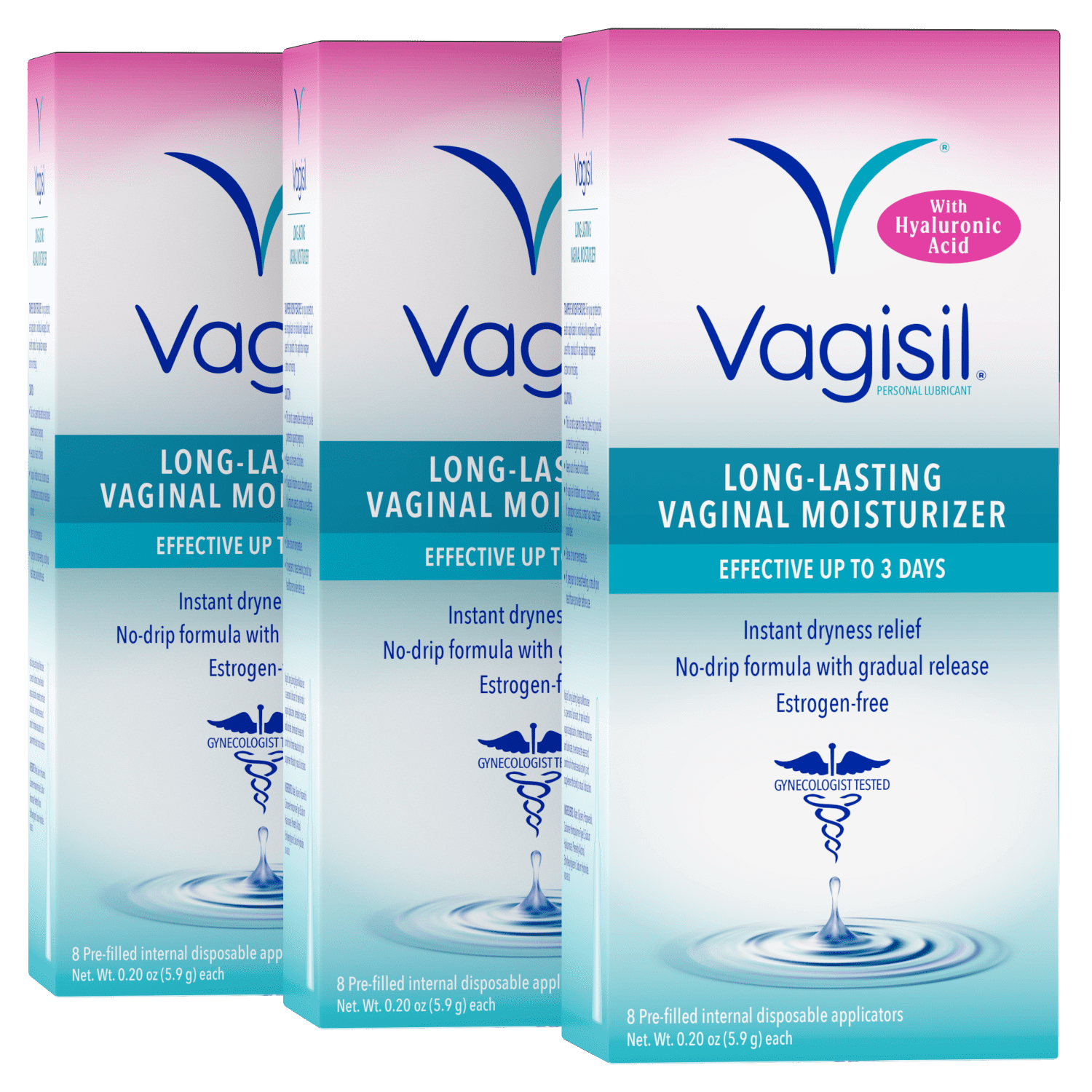 Vagisil Prohydrate Internal Vaginal Gel and Moisturizing Lubricant, 8  Internal Applicators, 3 Pack