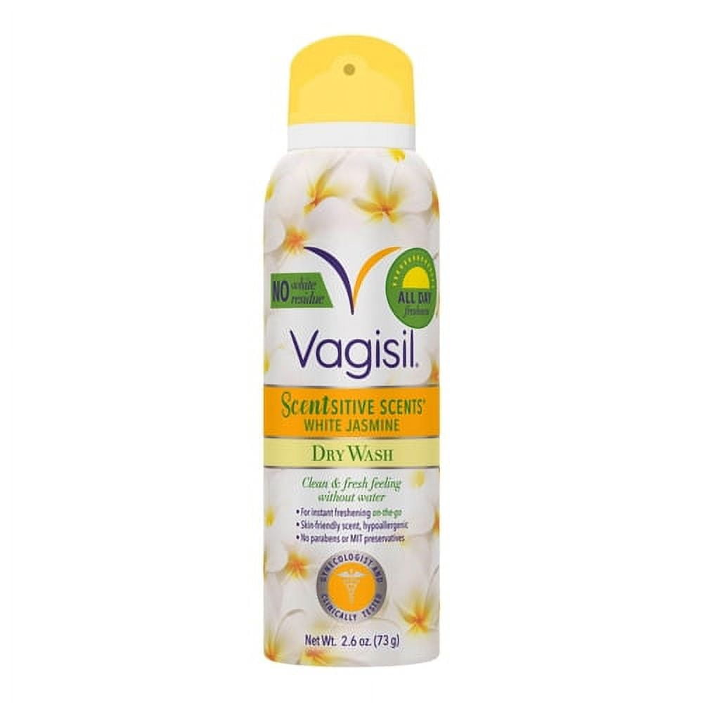 Vagisil Scentsitive Scents Dry Wash Feminine Spray, White Jasmine, 2.6 Oz