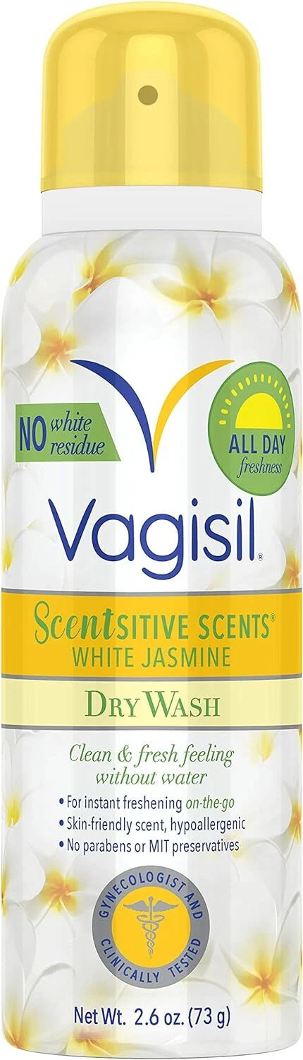 Vagisil Scentsitive Scents Feminine Dry Wash Deodorant Spray For Women,
