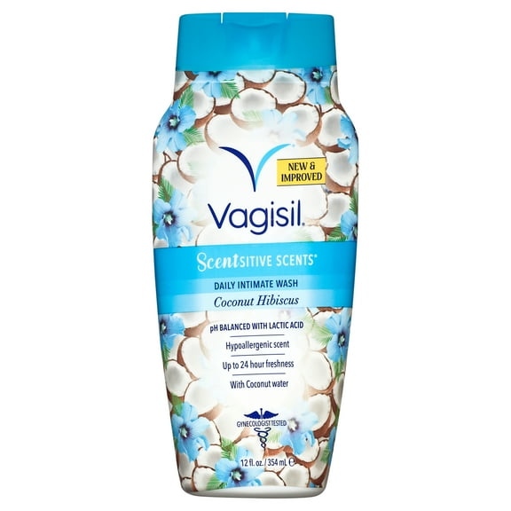 Vagisil Scentsitive Scents Feminine Wash, Coconut Hibiscus Scent, 12 oz, 1 Pack