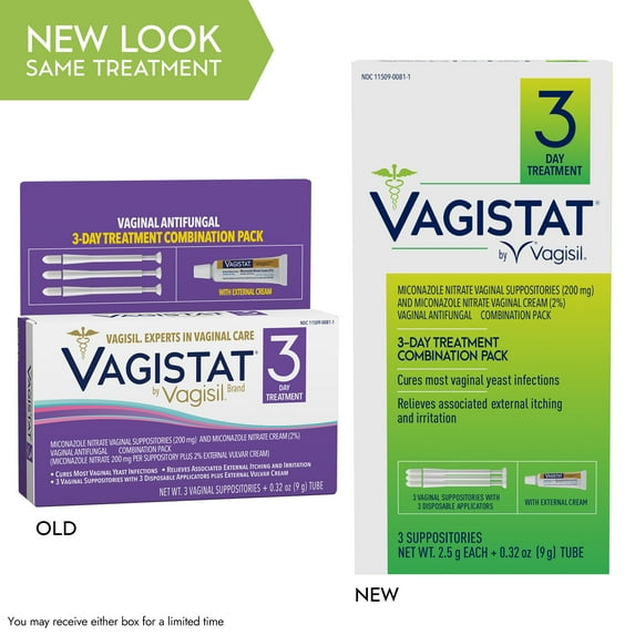 Vagistat by Vagisil 3-Day Vaginal Antifungal Yeast Infection Treatment Cream, Combination Pack