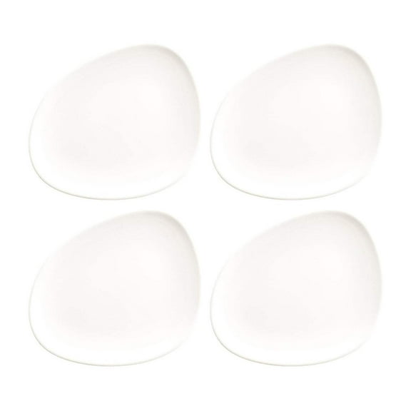 Vago 7.5" x 6" Organic Warm White Porcelain Plate (Set of 4)