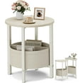 thumbnail image 1 of Vagusicc Small Round Side Table End Tall Accent with Storage Basket, 1 of 5