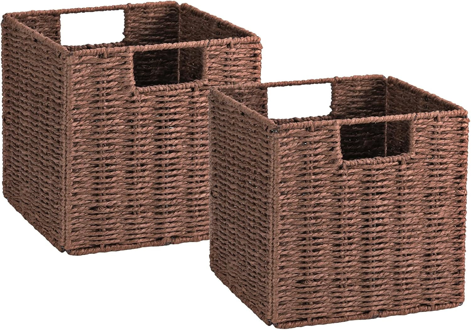 Vagusicc Wicker Baskets, Set of 2 Hand-Woven Storage Baskets for ...