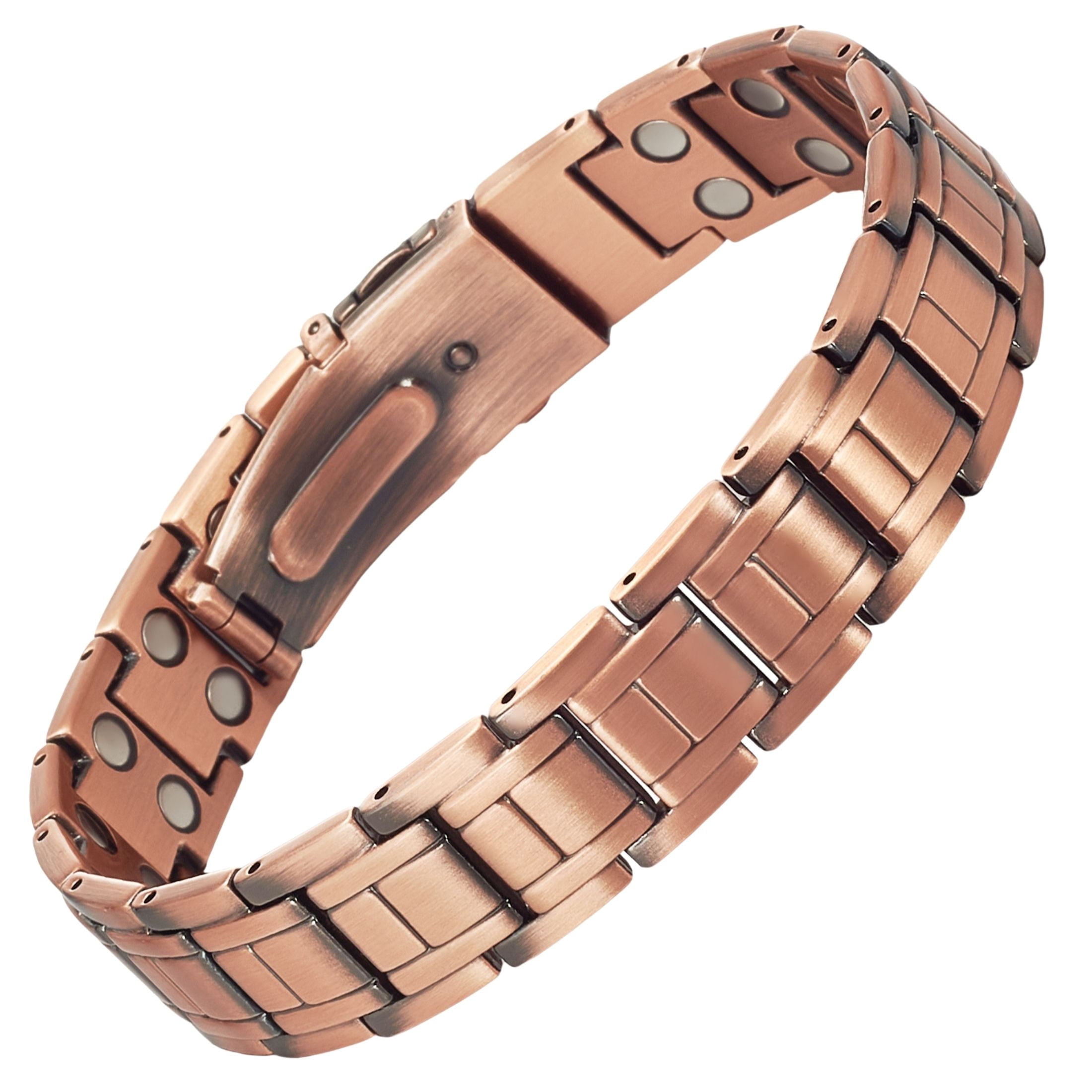 Vagzen 2X Strength Magnetic Copper Bracelet for Men, Gifts for Husband, Length 8.3 In, Width 0.6 In