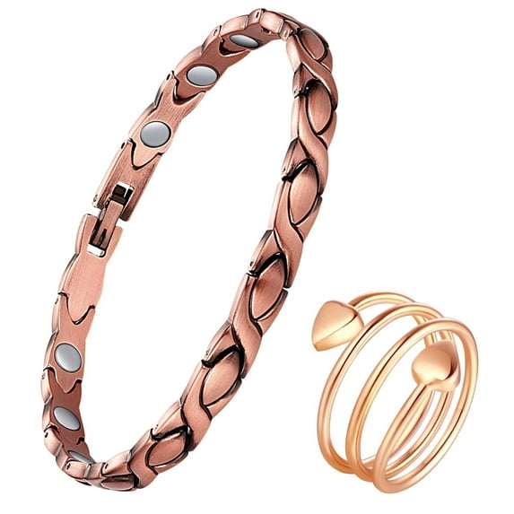 Wollet 99.99% Pure Solid Copper Magnetic Bracelets for Women