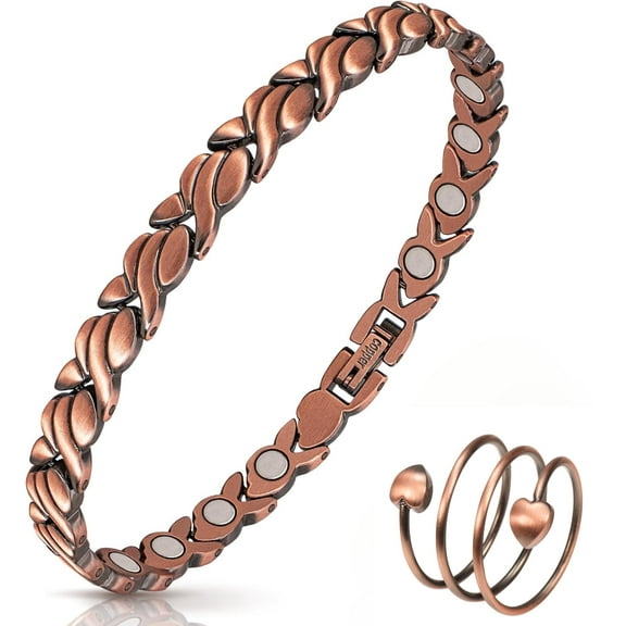 Wollet 99.99% Pure Solid Copper Magnetic Bracelets for Women
