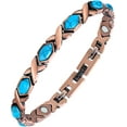 thumbnail image 1 of Vagzen Heart Copper Magnetic Bracelet for Women, Magnetic Jewelry, Natural Turquoise Stone, 1 of 7