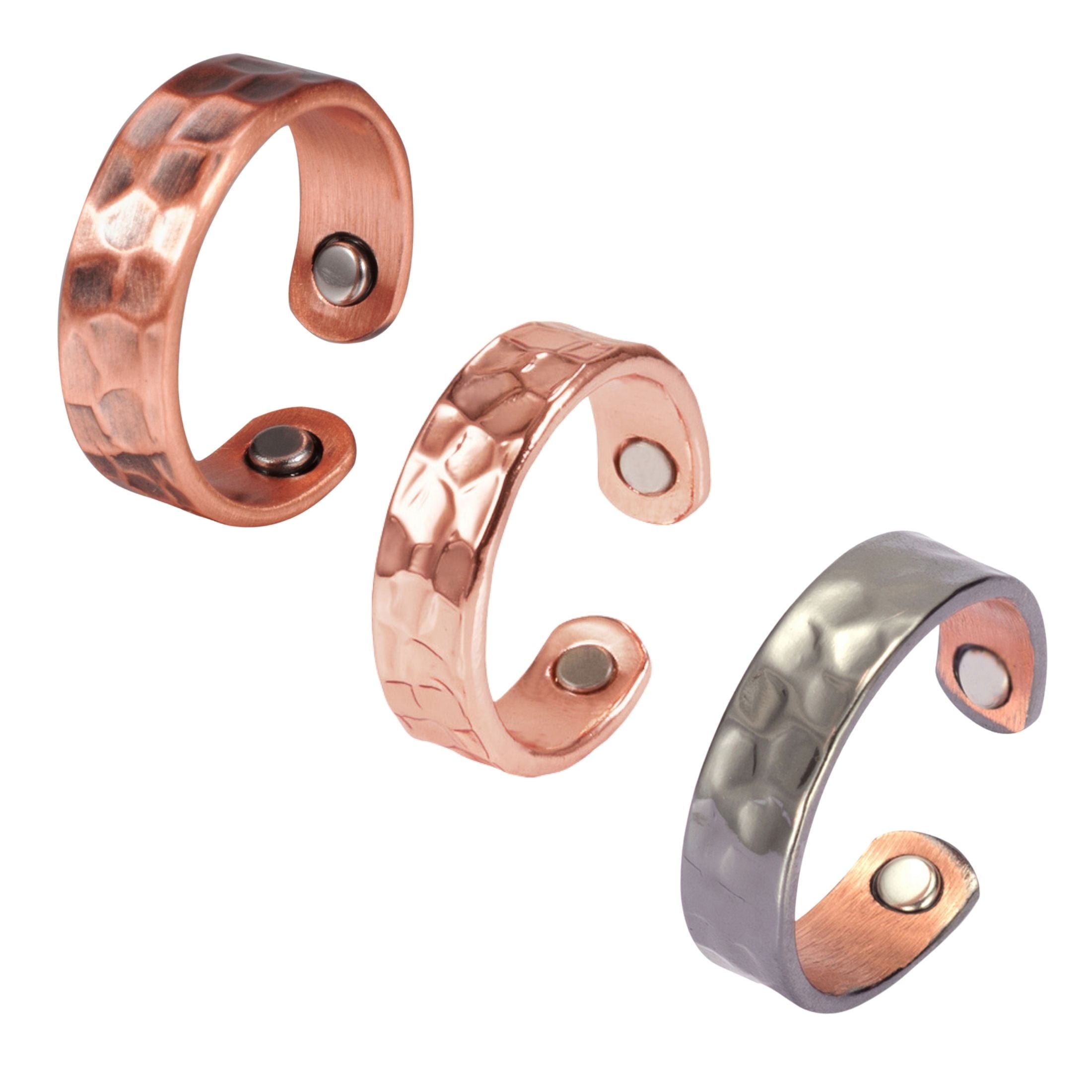 Open Cuff Rings Vagzen Magnetic Pure Copper Open Cuff Ring for Women, Jewelry Gift ...