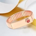 thumbnail image 1 of Vagzen Rose Gold Medical Alert Bracelet,Stretch ID Bangle, 8.26 '', Jewelry for Women Men, Width:0.5'', 1 of 5