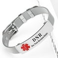 thumbnail image 1 of Vagzen Stainless Steel Medical Alert ID Bracelet for Men Women, Engraving DNR(Do Not Resuscitate), 1 of 5