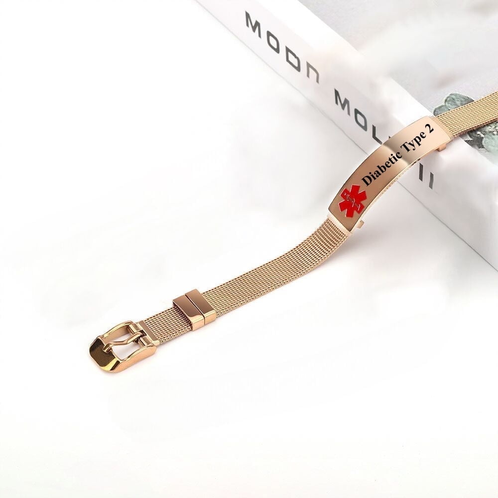 Mnmoom 7 1/2 In Heart Medical Alert Bracelets For Women - Foto 11