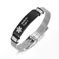 thumbnail image 1 of Vagzen Stainless steel Medical Alert ID Bracelet for Men, Engraving Diabetic Type 1, 1 of 5