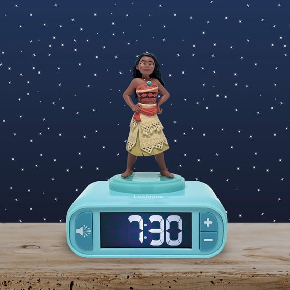 Lexibook, Moana, Moana Nightlight Alarm Clock, Sounds and Melodies, Backlit LCD Screen, Luminous, Snooze