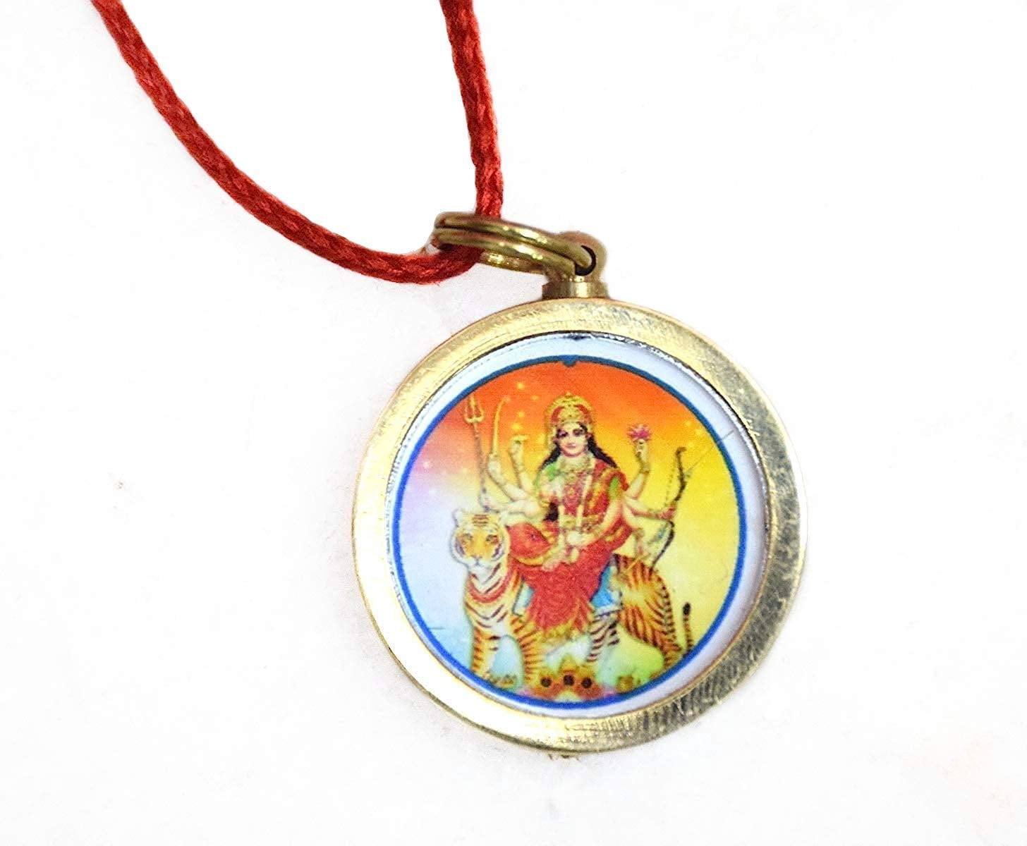 Vaidehi Brass 24 CT Gold Plated Durga Yantra Pendant With Chain For Men vaidehi-brass-24-ct-gold-plated-durga-yantra-pendant-with-chain-for-men