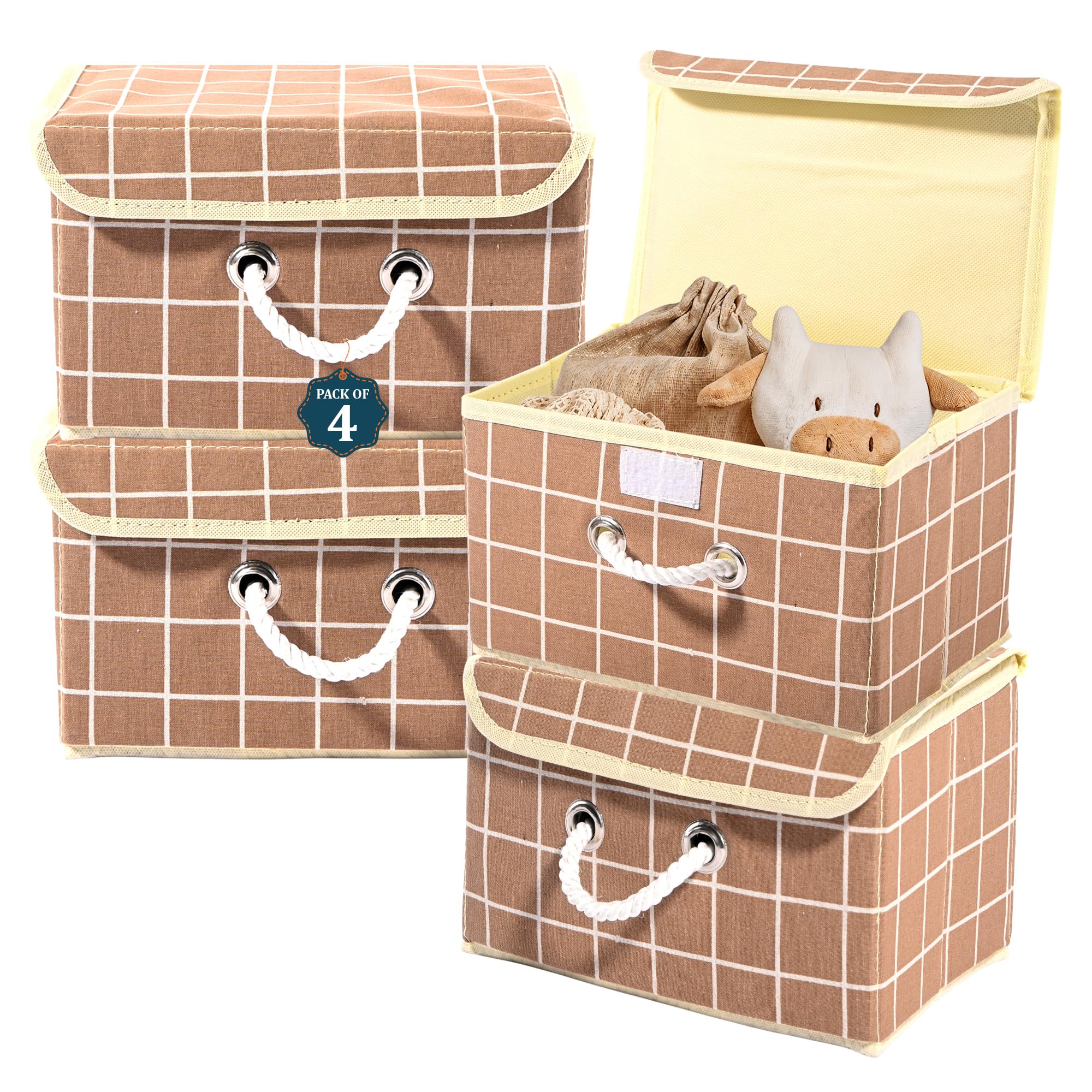 Vaidehi Industries Pack of 4 Multipurpose Storage Box For Wardrobe With ...