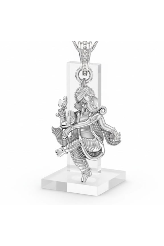 Sterling Silver (92.5% purity) God Ganesh Pendant for Men & Women Pure Silver Lord Ganapathy Locket for Good Health & Wealth