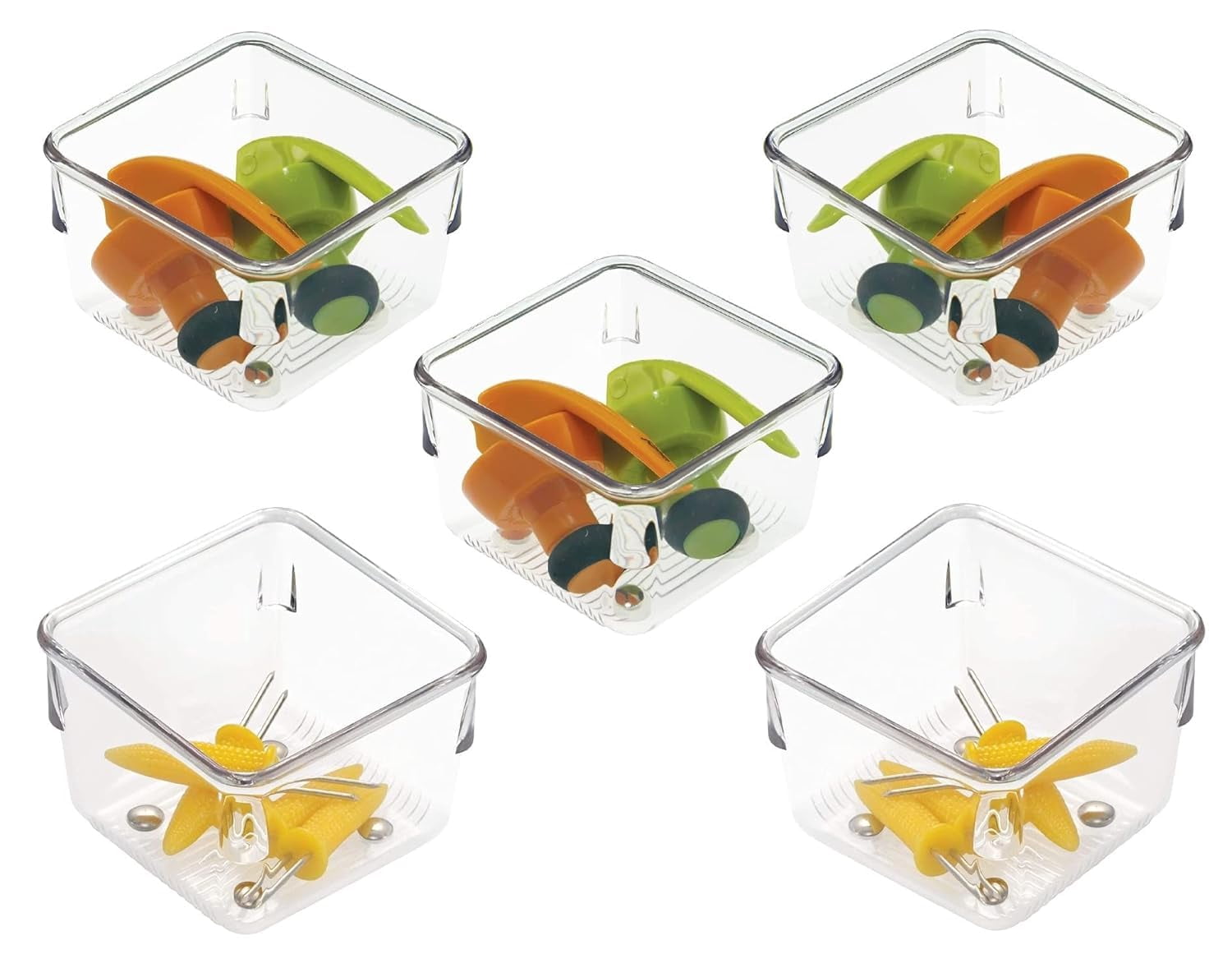 Vaidehi Unbreakable Desk Drawer Organizer Trays Small Square Storage ...