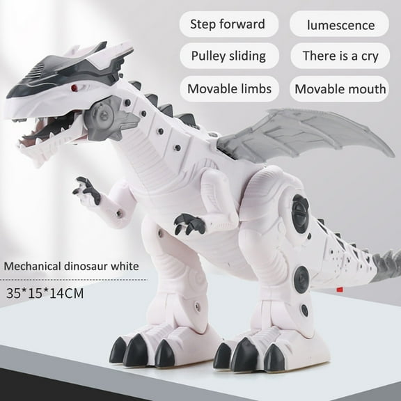 Vaidha Interactive Walking Dinosaur Toy with Roaring Sound & Moving Features - Educational STEM Toy for Kids Ages 1+, Red/Green/White, 31cm Long - Battery Not Included