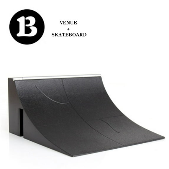 Vaidha Ultimate Finger Skateboard Ramp & Rail Kit - ABS Plastic Training Props for Fingerboard Tricks, Includes 1 Ramp & 1 Skateboard - Great Gift for Skate Lovers Age 13+