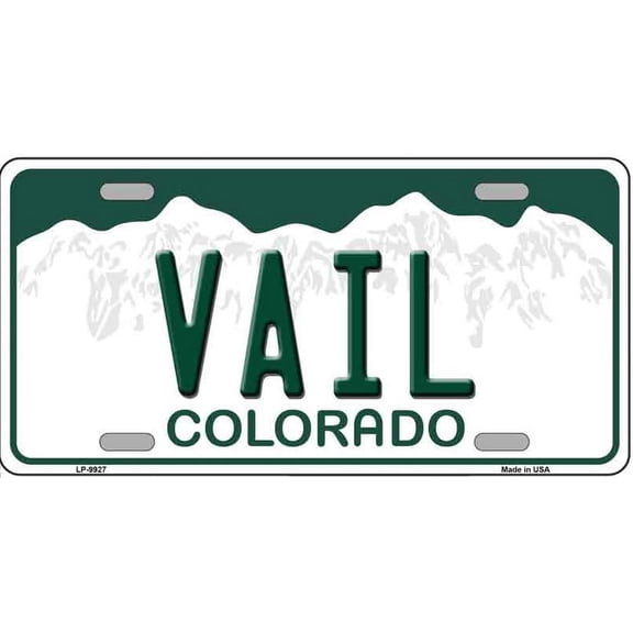 Vail Colorado Background Novelty Metal License Plate LP-9927