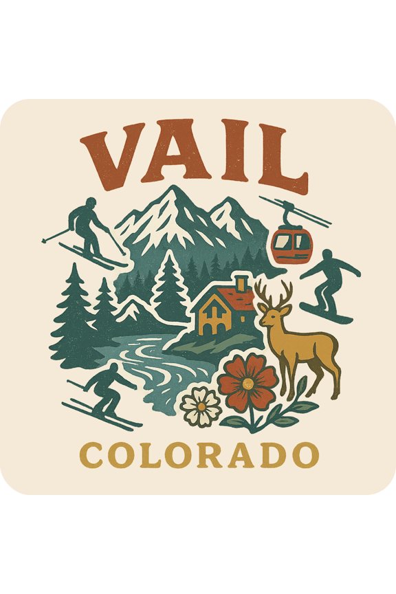 Vail Colorado Keepsakes Souvenir Vinyl Sticker – Destination Travel Keepsake Collectible (3-Inches Wide)