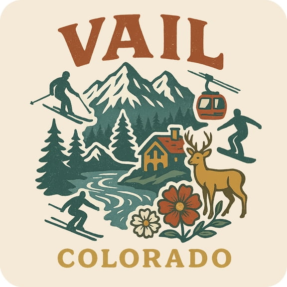 Vail Colorado Keepsakes Souvenir Vinyl Sticker – Destination Travel Keepsake Collectible (4-Inches Wide)