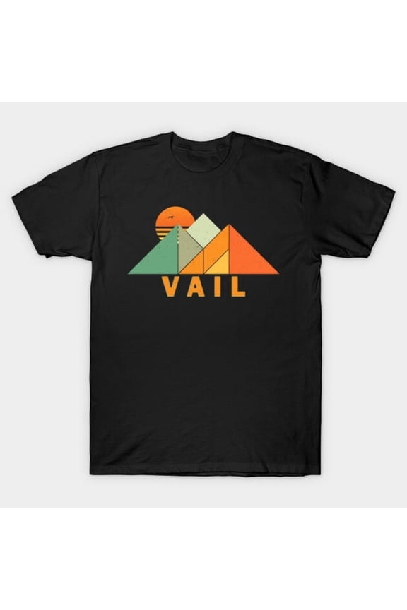Vail Colorado Retro Vintage Ski Resort Souvenir Artwork Print, H6743 T-Shirt, for Men and Women, Up to Size 5XL