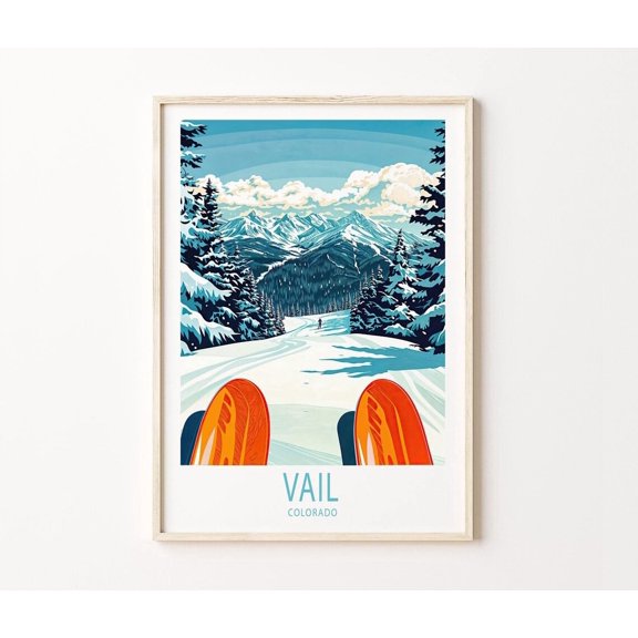 Vail Colorado Ski Mountain Wall Art Home Decor