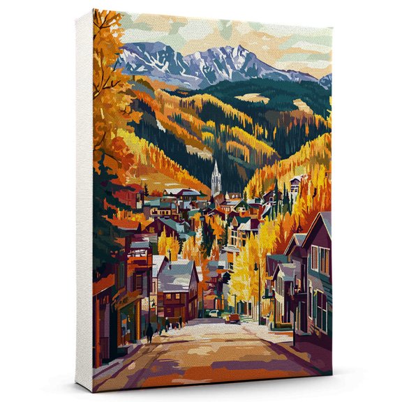 Vail Travel Canvass, Colorado Canvass Wall Art, Vail Canvas Decor Paintings, Colorado Pictures Canvas - 101AZ1419