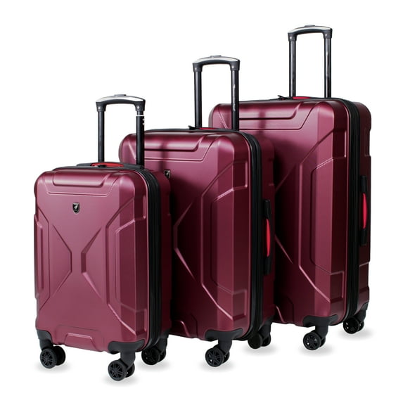 Vailor 3-Piece Burgundy Hardside Expandable Double Spinner Luggage Set