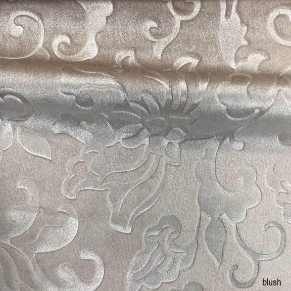 Vails Brocade Velvet Fabric, 72 Inch in Width Ideal Embossed Material for Home Decor, Blush / Sample 3x3 Inch