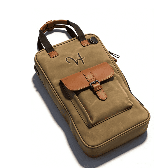 Vaisoeny Drum Stick Bag, Waxed Canvas Drumstick Bag with Handles and Detachable Shoulder Strap, Percussion Case for Drummers and Beginners (VUS-YLGBB-BRN01 - Brown)