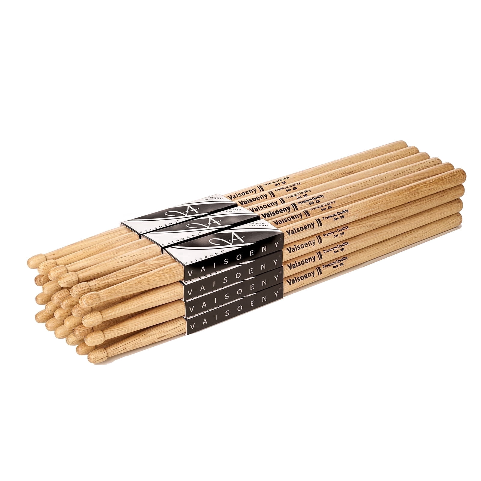 Vaisoeny Drum Sticks, 5B Drumsticks, Classic Oak Wood Drumsticks for Drums, Professional Musical Instrument Percussion Accessories&nbsp;(12 Pair)