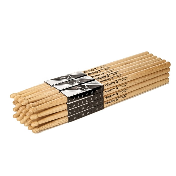Vaisoeny Drum Sticks, 5B Drumsticks, Classic Oak Wood Drumsticks for Drums, Professional Musical Instrument Percussion Accessories(12 Pair)