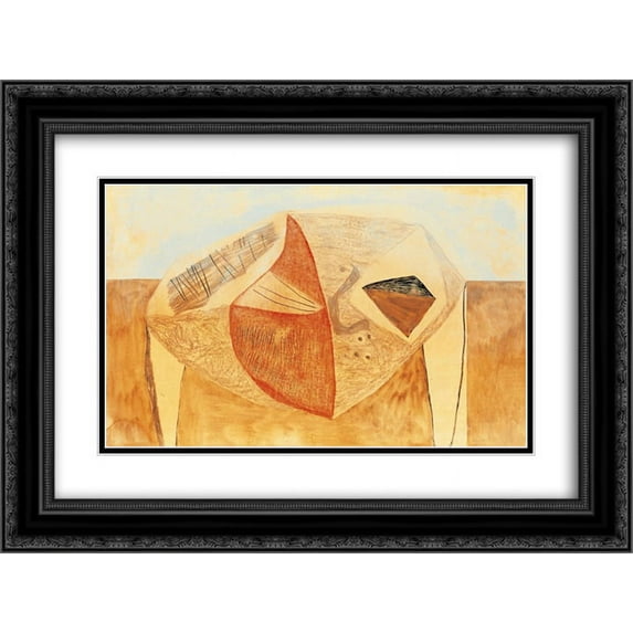 Vajda Lajos 2x Matted 24x20 Black Ornate Framed Art Print 'Ancestral Nature'