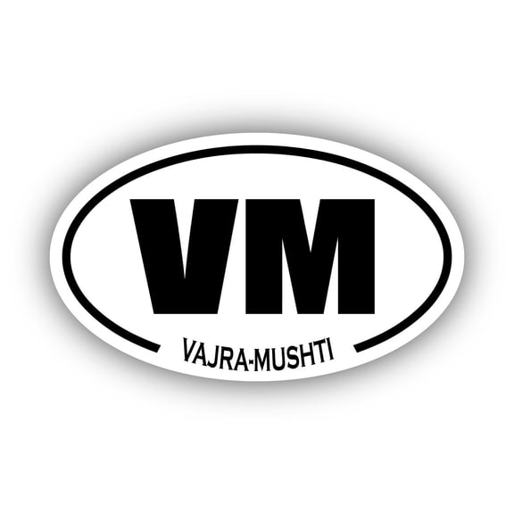 Vajra-Mushti VM Oval Bumper Sticker 3M Vinyl Decal 3 in x 5 in