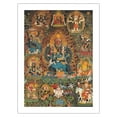 thumbnail image 1 of Vajrabhairava with Vajra Vetali - Buddhist Deity - Vintage Tibetan Thangka Buddhist Painting c.1800s - Bamboo Fine Art 290gsm Paper Print (Unframed) 18x24in, 1 of 4
