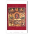 thumbnail image 1 of Vajrayogini - Buddhist Tantric Deity in Dancing Posture - Vintage Tibetan Thangka Buddhist Painting - Master Art Print (Unframed) 12in x 18in, 1 of 4