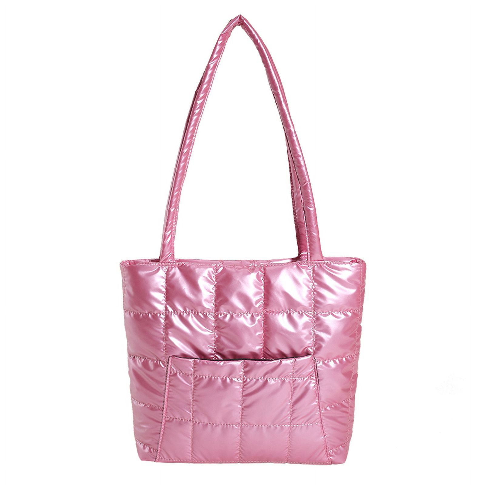 Vakind Women Winter Puffer Shoulder Bag Large Capacity Handbag Bag Tote Bag  (Pink) 