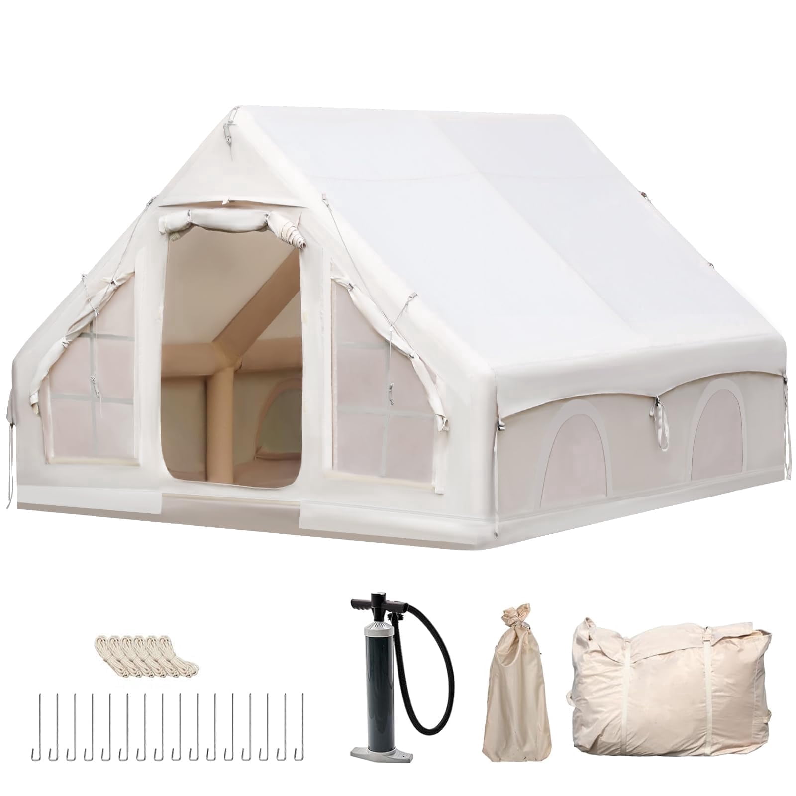 Vakiorn 12 Sq m Inflatable Air Tent 4-8 People Waterproof Oxford Fabric Instant Setup for Camping Outdoor Adventures