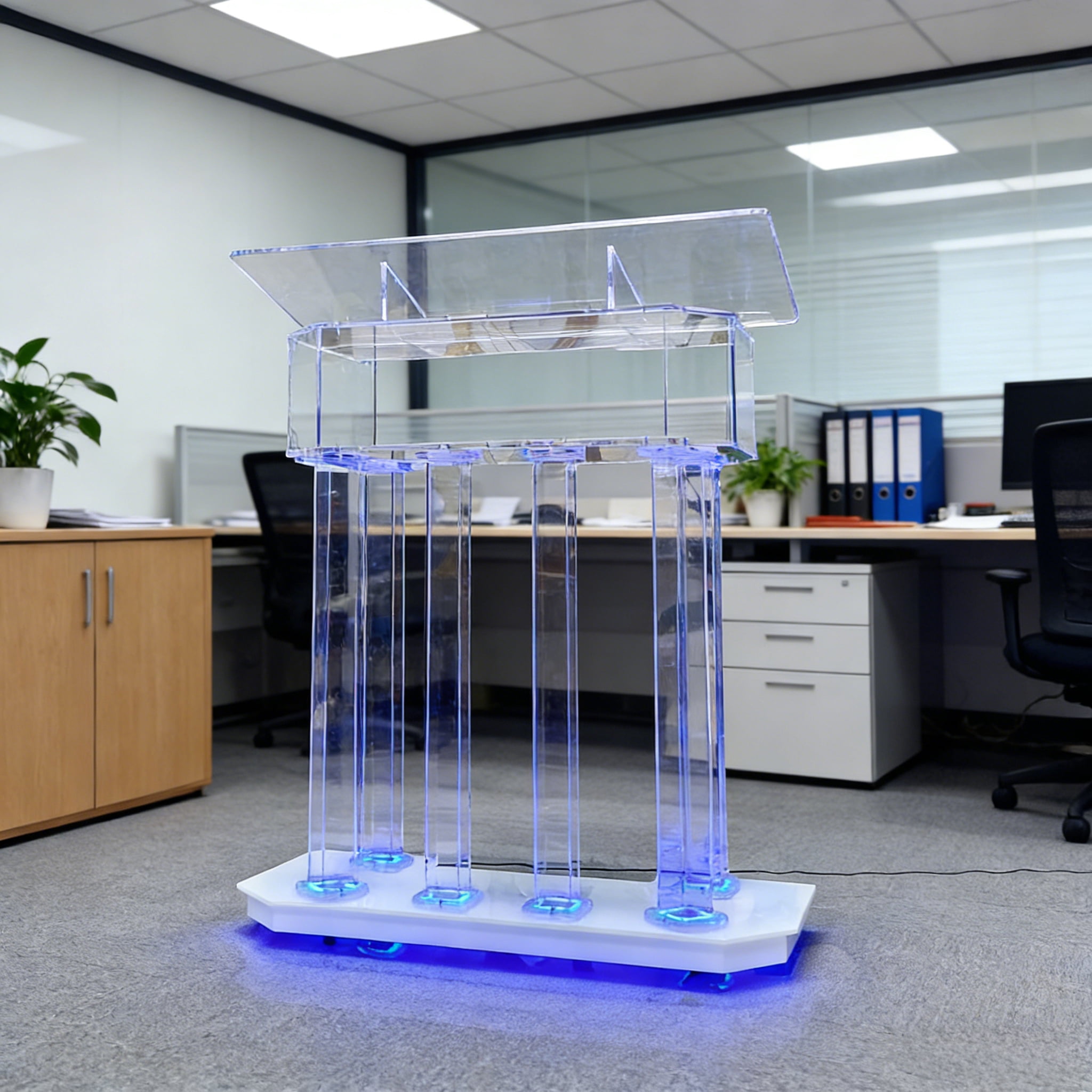 Vakiorn Acrylic Church Pulpit on Wheels 46.5 inch Height 10mm Thick ...