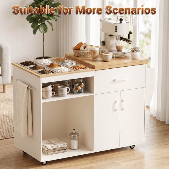 Vakiorn Commercial Buffet Cart Solid Wood 9 Removable Steel Containers Extension Shelf Towel Rack 360 Lockable Casters for Parties Catering Kitchen