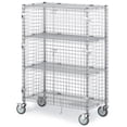 thumbnail image 1 of Vakiorn Commercial Wire Storage Cage 24x48x70 inch Chrome Mobile Lockable Doors Wheels Heavy Duty Shelving for Warehouse Grocery Kitchen Office School Restaurant, 1 of 9