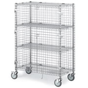 Vakiorn Commercial Wire Storage Cage 24x48x70 inch Chrome Mobile Lockable Doors Wheels Heavy Duty Shelving for Warehouse Grocery Kitchen Office School Restaurant