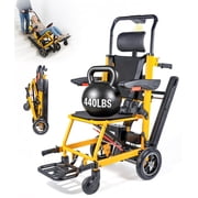 Vakiorn Electric Stair Climbing Wheelchair 440 lbs Capacity 300W Motor 24V 13000mAh Removable Battery Anti Slip Tracks Adjustable for Home Office