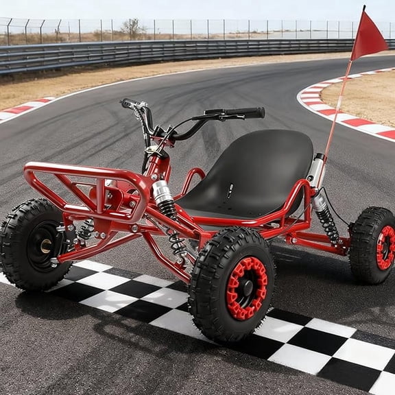 Vakiorn Go Kart 63 212cc 7.5HP Engine 31MPH Speed 120KG Capacity 7 Inch Racing Tires for Outdoor Fun