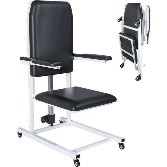 Vakiorn Home Lift Chair Electric Adjustable Height Foldable 573 LBS Capacity with Wheels Cushion Black